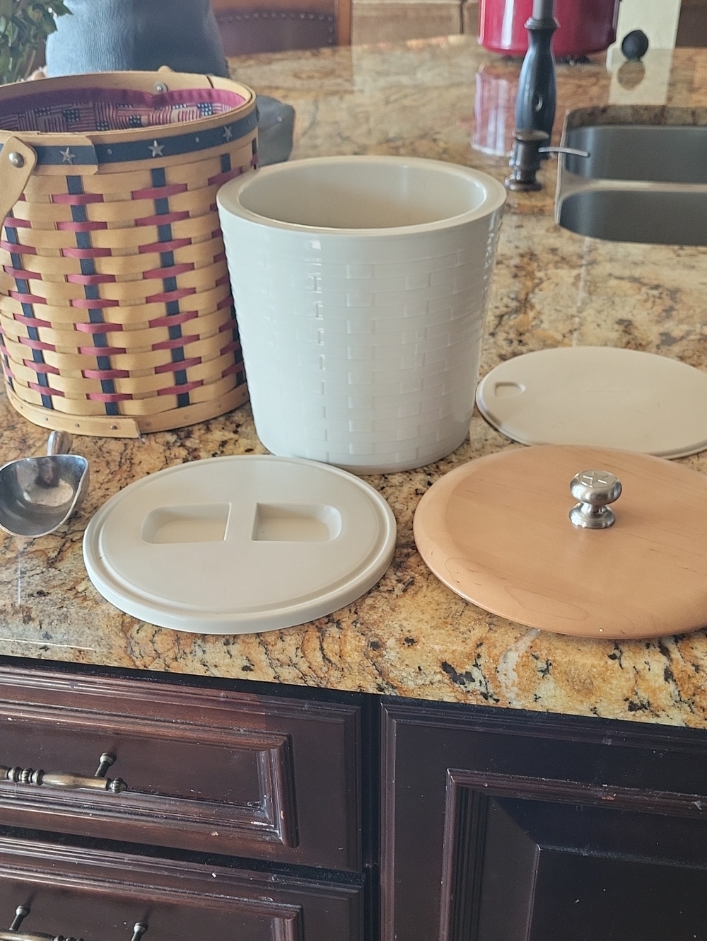 Longenberger Multi-Lid Kitchen Storage / Ice Bucket Canister